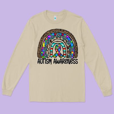 Autism Awareness Long Sleeve Tee Designed By Cowhidedigitalart