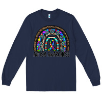 Navy autism awareness Long Sleeve Tee - CowhideDigitalArt