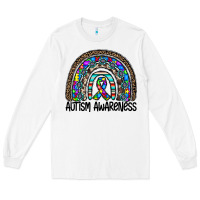 White autism awareness Long Sleeve Tee - CowhideDigitalArt