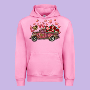 Love Truck With Roses And Leopard Urban Hoodie Designed By Ranaportraitstore