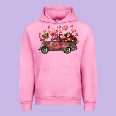 Love Truck With Roses And Leopard Urban Hoodie Designed By Ranaportraitstore