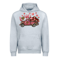 Heather Grey love truck with roses and leopard Urban Hoodie - RanaPortraitStore