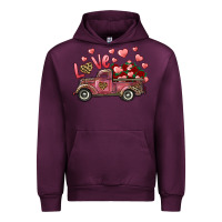 Mauve Wine love truck with roses and leopard Urban Hoodie - RanaPortraitStore