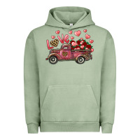 Pigment Oil Green love truck with roses and leopard Urban Hoodie - RanaPortraitStore