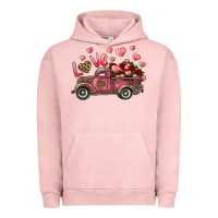 Pigment Salmon love truck with roses and leopard Urban Hoodie - RanaPortraitStore