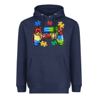 Navy autism awareness video game controller Heavyweight Hoodie - MaliasSmallBusiness