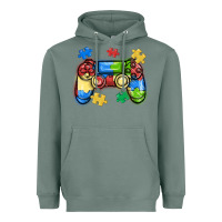 Sage autism awareness video game controller Heavyweight Hoodie - MaliasSmallBusiness