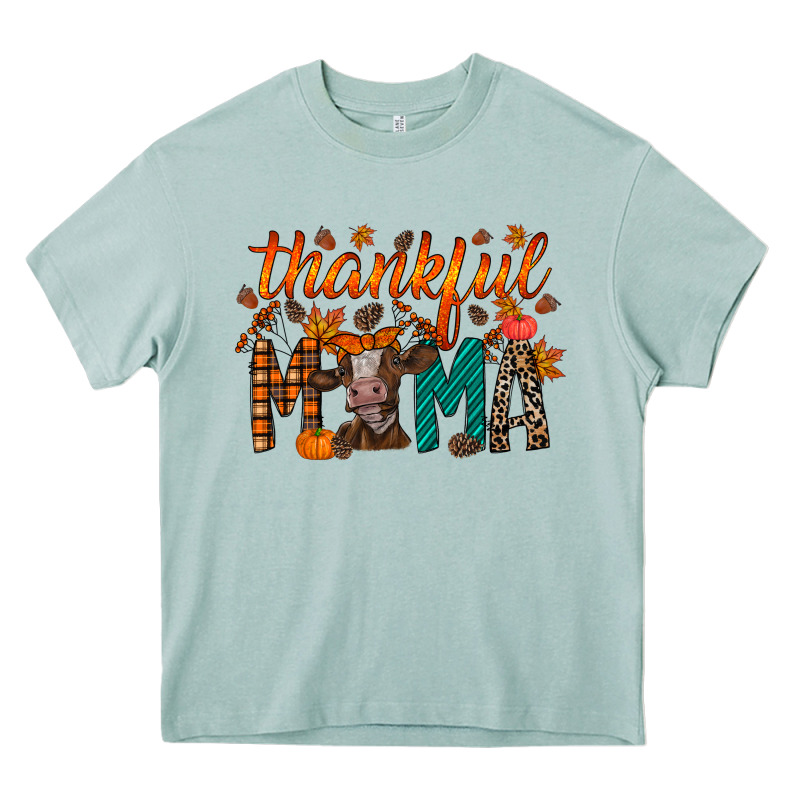 Thankful Mama Cow Heavy Core Tee by RacoonDesign | Teevron