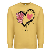 Antique Gold mimi flower heart Premium Sweatshirt - MaliasSmallBusiness