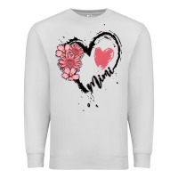 Dove Grey mimi flower heart Premium Sweatshirt - MaliasSmallBusiness