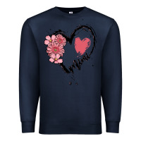 Navy mimi flower heart Premium Sweatshirt - MaliasSmallBusiness