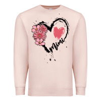 Pale Pink mimi flower heart Premium Sweatshirt - MaliasSmallBusiness