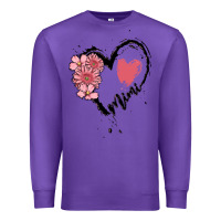 Purple mimi flower heart Premium Sweatshirt - MaliasSmallBusiness