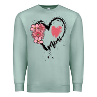 Seafoam mimi flower heart Premium Sweatshirt - MaliasSmallBusiness