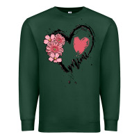 Sports Green mimi flower heart Premium Sweatshirt - MaliasSmallBusiness