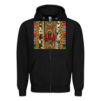Black lady of Guadalupe Zipper Hoodie - Jasminsmagicworld