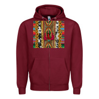 Burgundy lady of Guadalupe Zipper Hoodie - Jasminsmagicworld