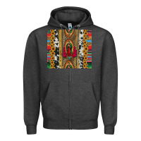 Charcoal Heather lady of Guadalupe Zipper Hoodie - Jasminsmagicworld