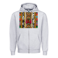 Heather Grey lady of Guadalupe Zipper Hoodie - Jasminsmagicworld