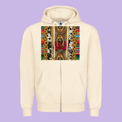 Lady Of Guadalupe Zipper Hoodie Designed By Jasminsmagicworld