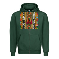 Sports Green lady of Guadalupe Zipper Hoodie - Jasminsmagicworld