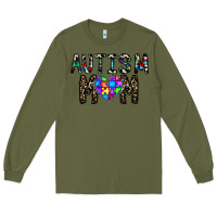 Army Green autism mom Long Sleeve Tee - CowhideDigitalArt