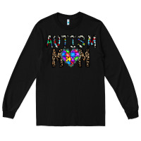 Black autism mom Long Sleeve Tee - CowhideDigitalArt