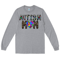 Heather Grey autism mom Long Sleeve Tee - CowhideDigitalArt