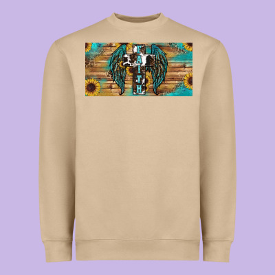 Heavyweight Sweatshirt Wings Cross Faith