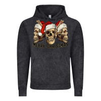 Vintage Black Merry Christmas Skulls Vintage Hoodie - RanaPortraitStore