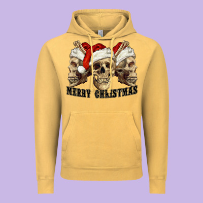 Vintage Hoodie Merry Christmas Skulls