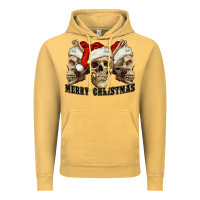 Vintage Mustard Merry Christmas Skulls Vintage Hoodie - RanaPortraitStore