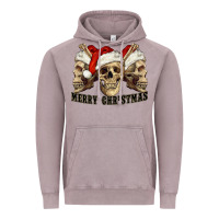 Vintage Zinc Merry Christmas Skulls Vintage Hoodie - RanaPortraitStore