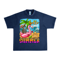 Navy hello summer skeleton Urban Heavy Tee - Zillion Design Studio