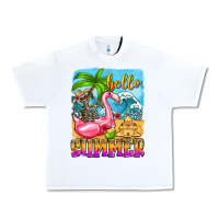 White hello summer skeleton Urban Heavy Tee - Zillion Design Studio