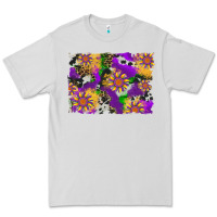 Dove Grey mardi gras sunflower cowhide leopard and glitter background Premium Tee - Artiststas