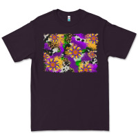 Plum mardi gras sunflower cowhide leopard and glitter background Premium Tee - Artiststas