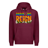 Burgundy LGBTQ+ Rainbows Reign Premium Hoodie - BundleAndBundleShop