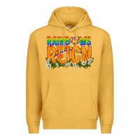 Mustard LGBTQ+ Rainbows Reign Premium Hoodie - BundleAndBundleShop