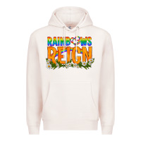 Pale Pink LGBTQ+ Rainbows Reign Premium Hoodie - BundleAndBundleShop