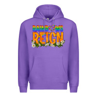 Purple LGBTQ+ Rainbows Reign Premium Hoodie - BundleAndBundleShop