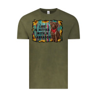 Vintage Olive life is better with a labrador Vintage Tee - RanaPortraitStore