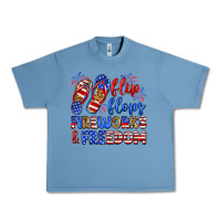Pebble Blue flip flops fireworks and freedom Urban Heavy Tee - Zillion Design Studio