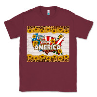 Burgundy god bless america Classic Tee - HRA Design Shop