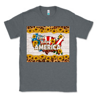 Charcoal Heather god bless america Classic Tee - HRA Design Shop