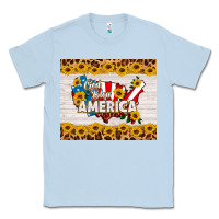 Dusty Blue god bless america Classic Tee - HRA Design Shop