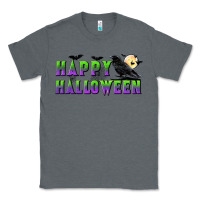 Charcoal Heather happy halloween Classic Tee - BundleAndBundleShop