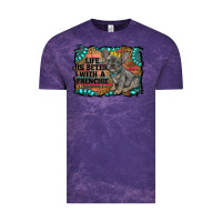 Cloud Purple life is better with a frenchie Vintage Tee - RanaPortraitStore