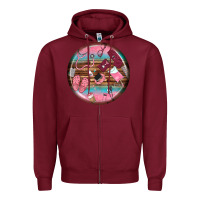 Burgundy nurse round earrings Zipper Hoodie - BundleAndBundleShop