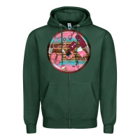 Sports Green nurse round earrings Zipper Hoodie - BundleAndBundleShop